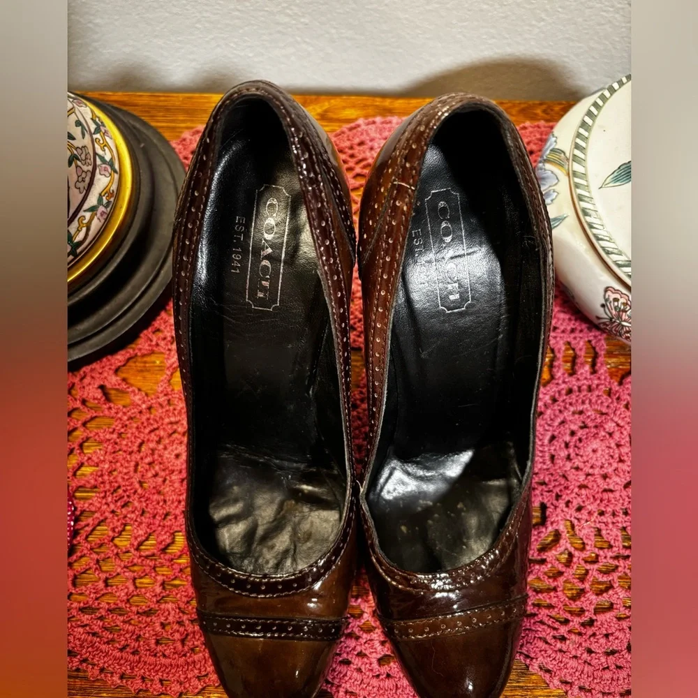 Coach Brown Patent Leather Shoes - Picture 3 of 5